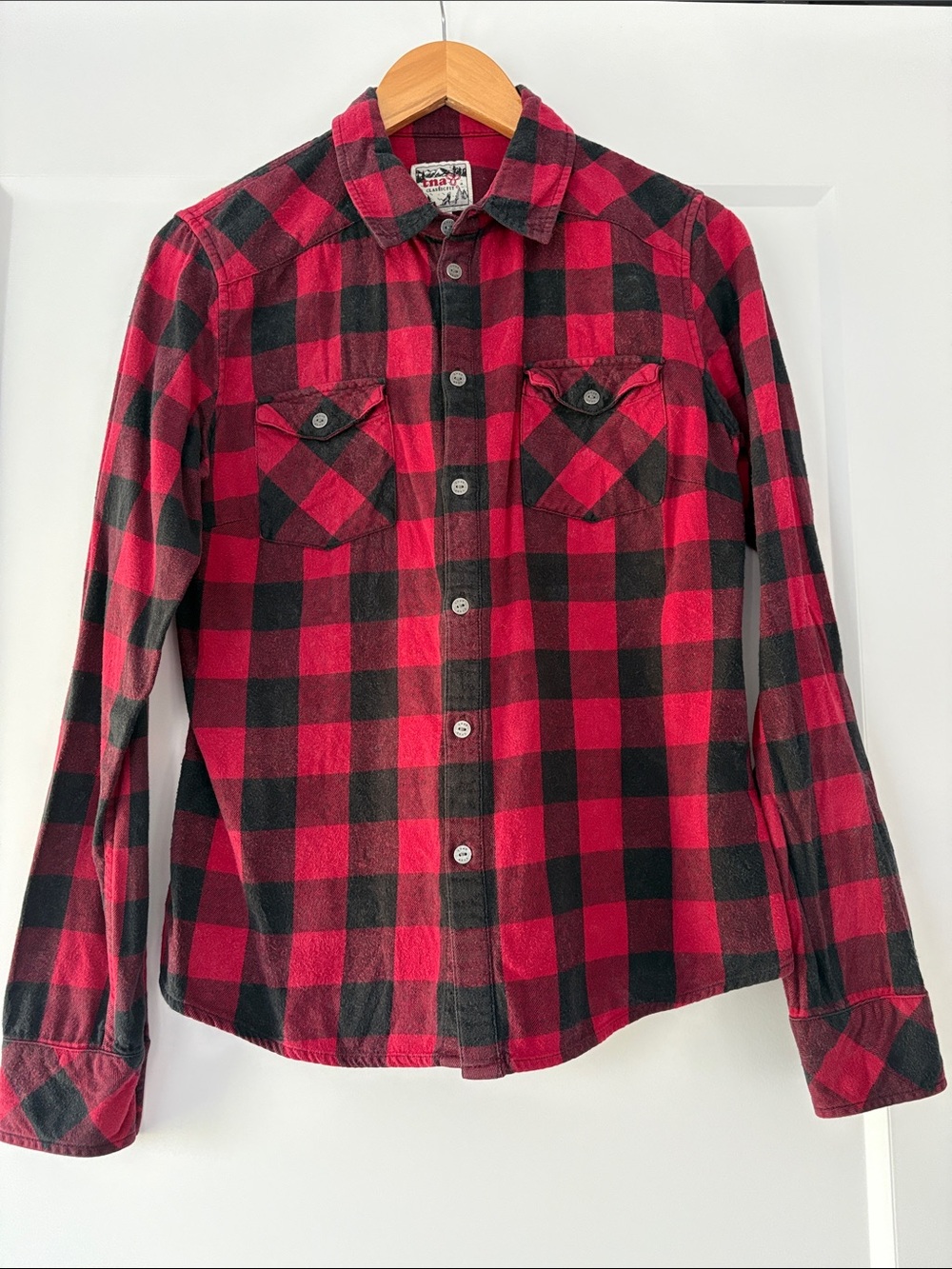 TNA Red and Black Buffalo Plaid Flannel Shirt